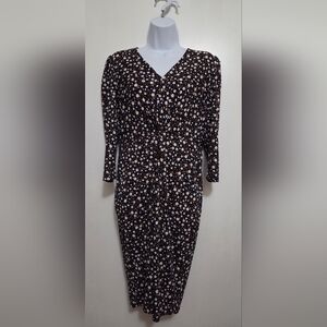 Lark & Ro Floral Black Dress Size Small